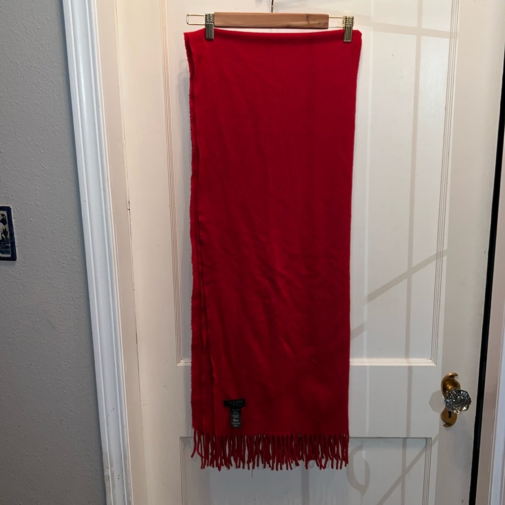 Rag and Bone wool scarf wrap blan with fringe ends 56” x 70”